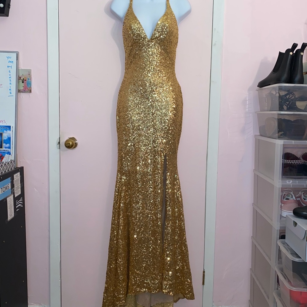 HANDMADE Gold Sequin Gown